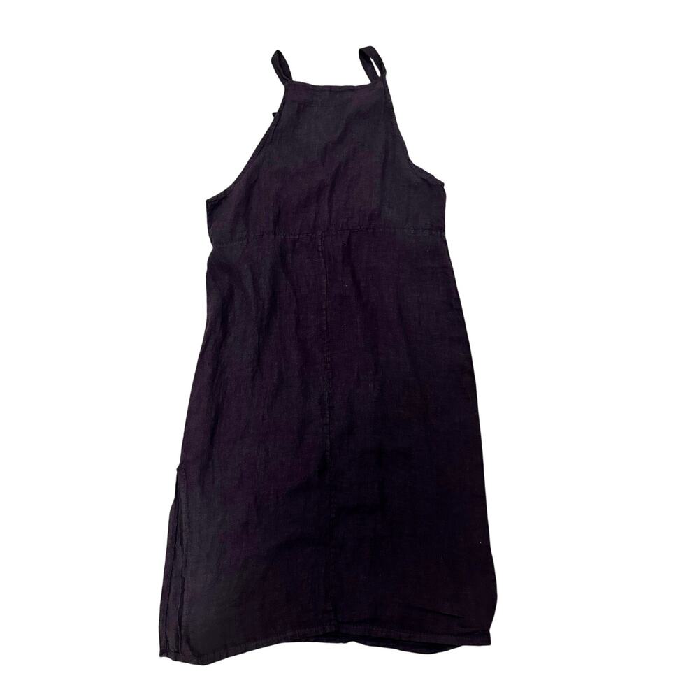 SAGA Linen Midi Navy Oversized Lagenlook Lightweight Beach Dress Pockets, OS - Picture 7 of 7